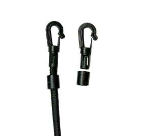 Two Piece Black Bungee Hook With Tongue for 6MM (1/4