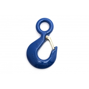 No. 23 CARBON STEEL BLUE LATCHED EYE HOIST HOOK, 1 TON, FORGED ALLOY, DOMESTIC